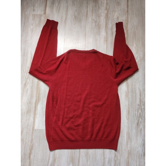 Apt. 9 Merino Wool Blend V Neck Sweater Maroon Argyle Long Sleeve Mens Sz M - Picture 6 of 6